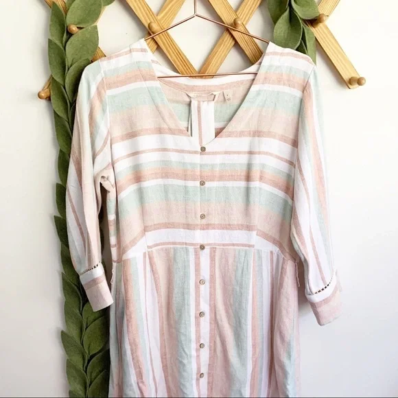 Soft Surroundings Acarta Linen Blend Maxi Dress